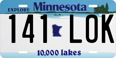 MN license plate 141LOK
