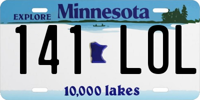 MN license plate 141LOL