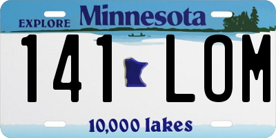 MN license plate 141LOM