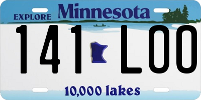 MN license plate 141LOO