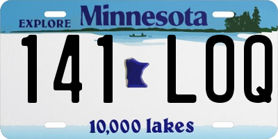 MN license plate 141LOQ