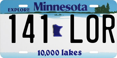 MN license plate 141LOR
