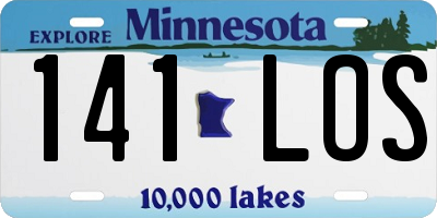 MN license plate 141LOS