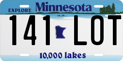 MN license plate 141LOT