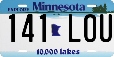 MN license plate 141LOU