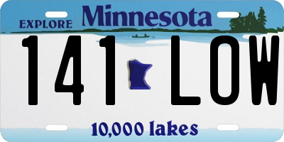 MN license plate 141LOW