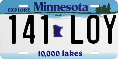 MN license plate 141LOY