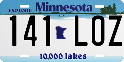 MN license plate 141LOZ