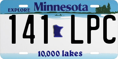MN license plate 141LPC