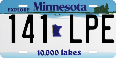 MN license plate 141LPE