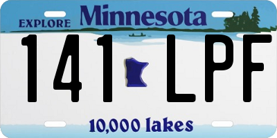 MN license plate 141LPF