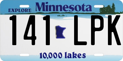 MN license plate 141LPK