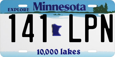 MN license plate 141LPN