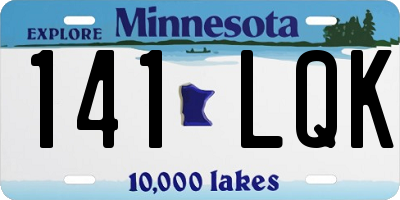 MN license plate 141LQK
