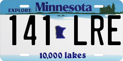 MN license plate 141LRE