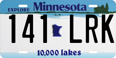 MN license plate 141LRK