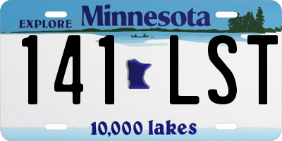 MN license plate 141LST