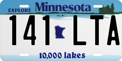 MN license plate 141LTA