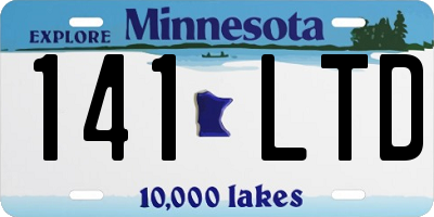 MN license plate 141LTD