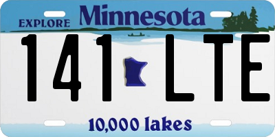 MN license plate 141LTE