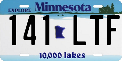 MN license plate 141LTF