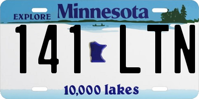MN license plate 141LTN