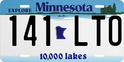 MN license plate 141LTO