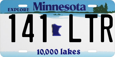 MN license plate 141LTR