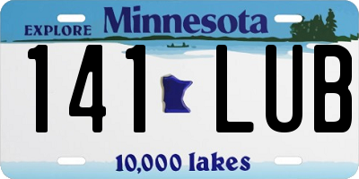 MN license plate 141LUB