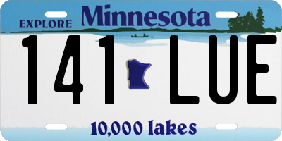 MN license plate 141LUE