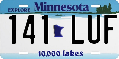 MN license plate 141LUF
