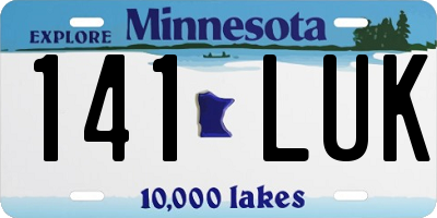 MN license plate 141LUK