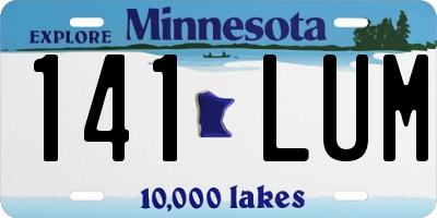 MN license plate 141LUM