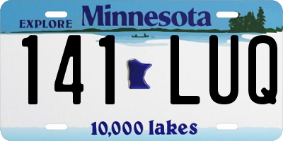 MN license plate 141LUQ