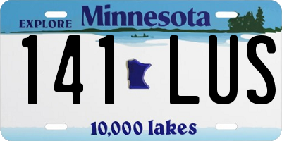 MN license plate 141LUS