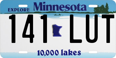 MN license plate 141LUT
