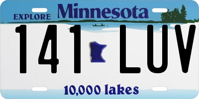MN license plate 141LUV