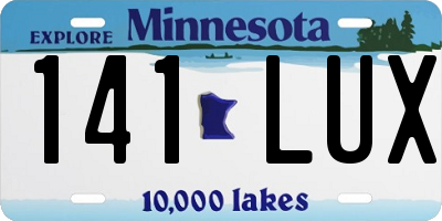 MN license plate 141LUX