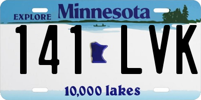MN license plate 141LVK
