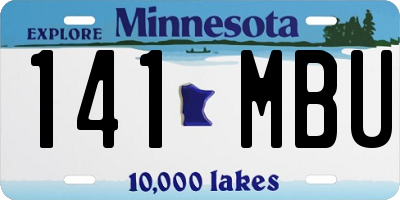 MN license plate 141MBU