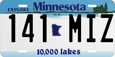 MN license plate 141MIZ