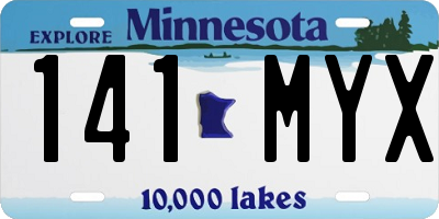 MN license plate 141MYX