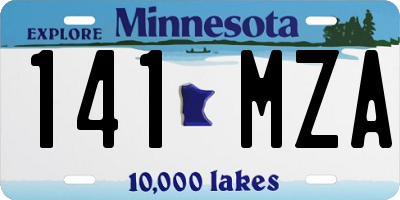 MN license plate 141MZA