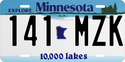 MN license plate 141MZK