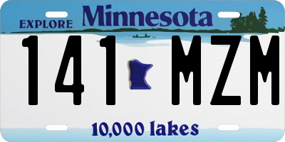 MN license plate 141MZM