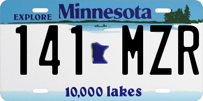 MN license plate 141MZR