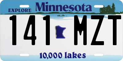 MN license plate 141MZT