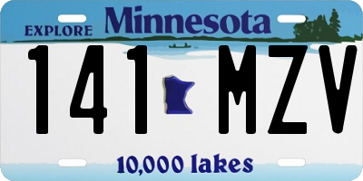MN license plate 141MZV