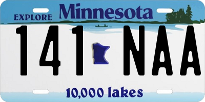 MN license plate 141NAA