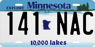 MN license plate 141NAC